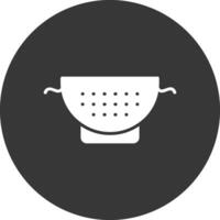 Strainer Glyph Inverted Icon vector