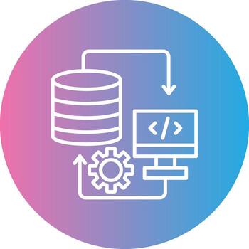 datos almacenamiento línea degradado circulo icono vector