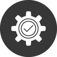 Gear Glyph Inverted Icon vector