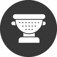 Sieve Glyph Inverted Icon vector