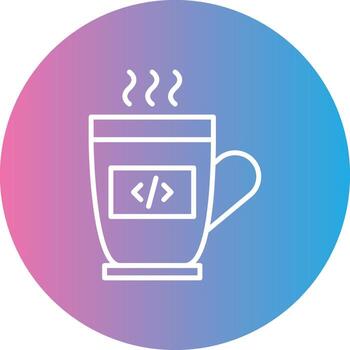 Computing Line Gradient Circle Icon vector