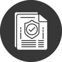 Documents Glyph Inverted Icon vector