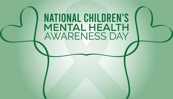 National Children's Mental health awareness day observed every year in May. Template for background, banner, card, poster with text inscription. vector