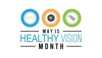 Healthy Vision Month observed every year in May. Template for background, banner, card, poster with text inscription. vector