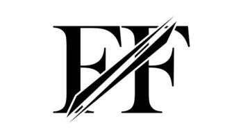 FF letter logo design template elements. FF letter logo design. vector
