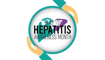 Hepatitis awareness month observed every year in May. Template for background, banner, card, poster with text inscription. vector