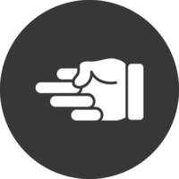 Pointing Left Glyph Inverted Icon vector