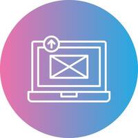 Sending Email Line Gradient Circle Icon vector
