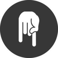 Pointing Down Glyph Inverted Icon vector