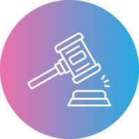 Auction Line Gradient Circle Icon vector