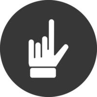 Pointing Hand Glyph Inverted Icon vector