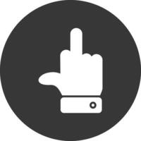 medio dedo glifo invertido icono vector