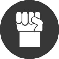 Fist Glyph Inverted Icon vector