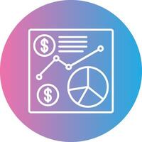 Financial Data Line Gradient Circle Icon vector