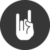 Rock And Roll Glyph Inverted Icon vector