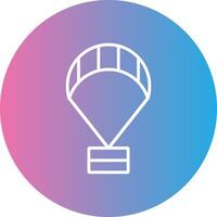 Paragliding Line Gradient Circle Icon vector