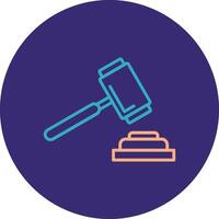Auction Line Two Color Circle Icon vector