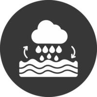 Water Cycle Glyph Inverted Icon vector