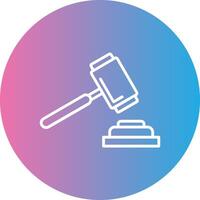 Auction Line Gradient Circle Icon vector