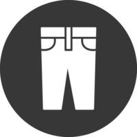 Jeans Glyph Inverted Icon vector