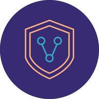 Connect Security Line Two Color Circle Icon vector
