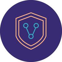 Connect Security Line Two Color Circle Icon vector