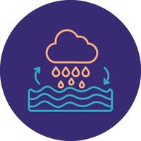 Water Cycle Line Two Color Circle Icon vector