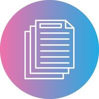 Document Line Gradient Circle Icon vector