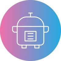Slow Cooker Line Gradient Circle Icon vector