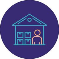 Warehouse Manager Line Two Color Circle Icon vector