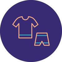 Workout Clothes Line Two Color Circle Icon vector