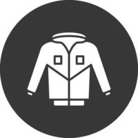 Jacket Glyph Inverted Icon vector