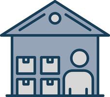 Warehouse Manager Line Filled Grey Icon vector