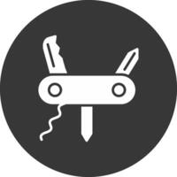 Knife Glyph Inverted Icon vector