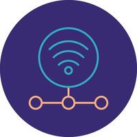 Internet Connection Line Two Color Circle Icon vector