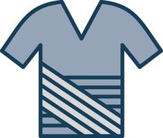 camisa línea lleno gris icono vector