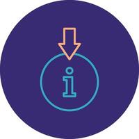 Information Download Line Two Color Circle Icon vector