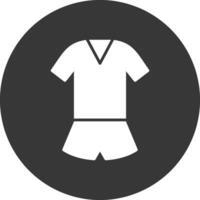Jumpsuit Glyph Inverted Icon vector