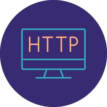 Http Cookie Line Two Color Circle Icon vector