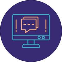 Info Chat Line Two Color Circle Icon vector