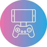 Mobile Game Line Gradient Circle Icon vector