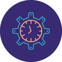 Time management Line Two Color Circle Icon vector