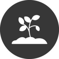 Sprout Glyph Inverted Icon vector