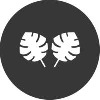 Philodendron Glyph Inverted Icon vector