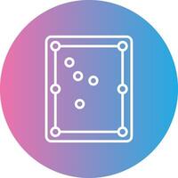 Pool Table Line Gradient Circle Icon vector