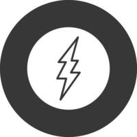 Lightning Glyph Inverted Icon vector