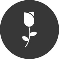 tulipán glifo invertido icono vector