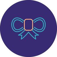 Bow Line Two Color Circle Icon vector