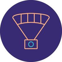 Paragliding Line Two Color Circle Icon vector