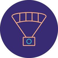 Paragliding Line Two Color Circle Icon vector